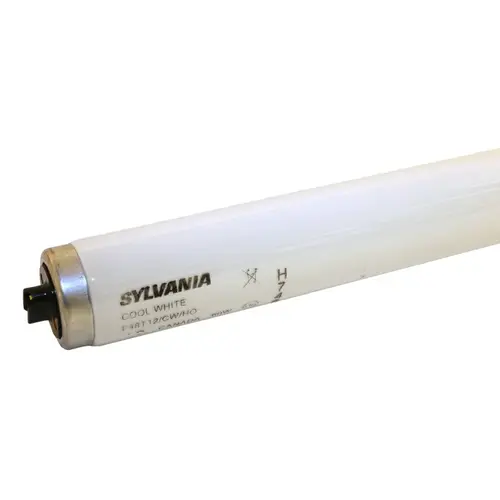 Sylvania 25201 Fluorescent Bulb, 60 W, T12 Lamp, Recessed Double Contact Lamp Base, 4050 Lumens, 4150 K Color Temp