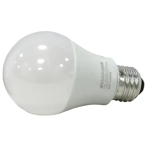 Sylvania 73888 LED Bulb, General Purpose, A19 Lamp, 60 W Equivalent, E26 Lamp Base, Frosted, Warm White Light - pack of 4