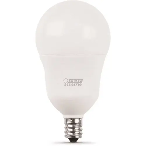 Feit Electric BPA1560C/927CA/2 60-Watt Equivalent A15 Candelabra Dimmable CEC Title 24 White Glass LED Ceiling Fan Light Bulb Soft White