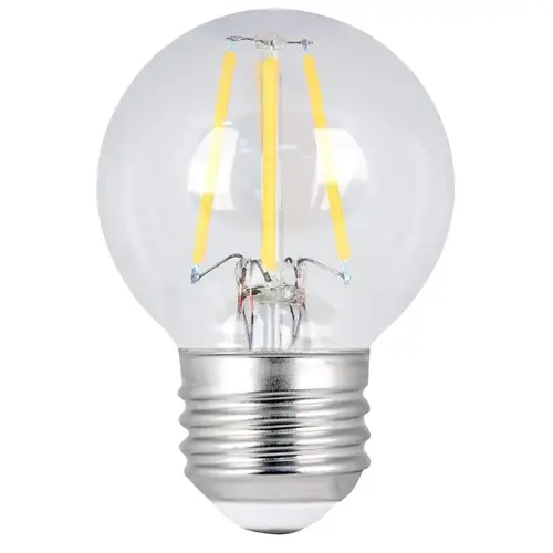 Feit Electric BPGM60927CA/FIL/2/RP 60-Watt Equivalent G16.5 Medium Dimmable Filament ENERGY STAR Clear Glass LED Light Bulb, Soft White - Pair