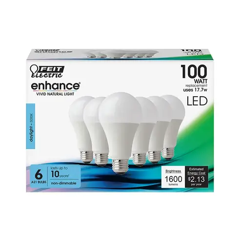 Feit Electric OM100950CA1056 LED Bulb Enhance A21 E26 (Medium) Daylight 100 Watt Equivalence Daylight