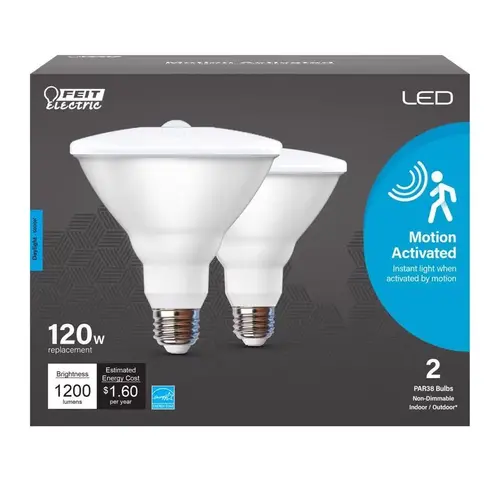 Feit Electric PAR3812950CAMM2 M/2 LED Light Bulb, PAR38 Lamp, 120 W Equivalent, E26 Lamp Base, Non-Dimmable, Frost Pair White