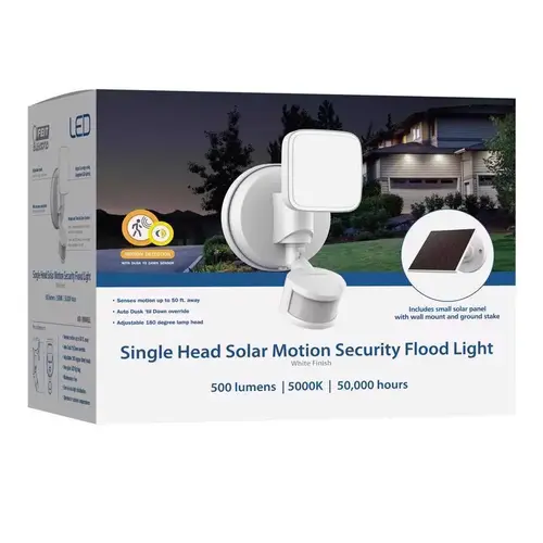 Feit Electric S6/500/850SOLWH Security Floodlight Motion-Sensing Solar Powered LED White White