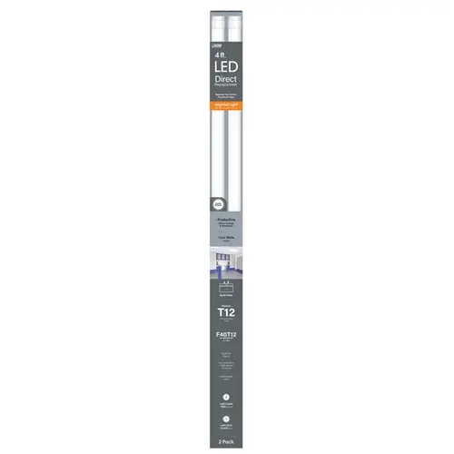 Feit Electric T1248HO840LED2R LED Linear Lamp Linear Plug & Play Cool White 48" Bin-Pin T12 40 Watt Equivalence White