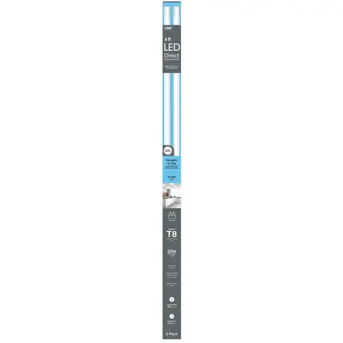 Feit Electric T848850LEDG22-XCP5 Plug and Play LED Light Bulb, Linear, T8 Lamp, G13 Lamp Base, Frosted, Daylight Light - Pair White - 2 per pack x5 packs