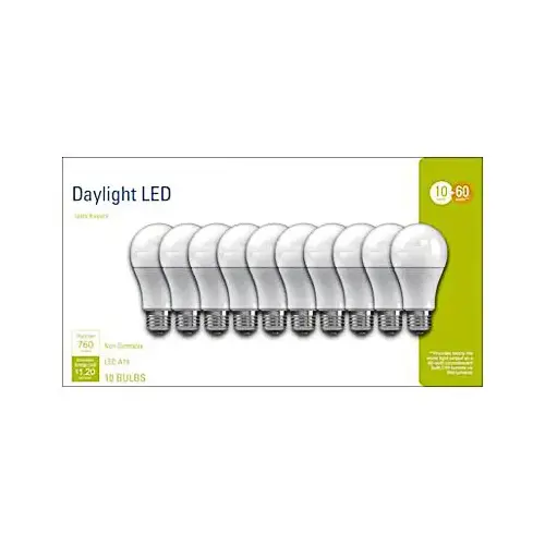 GE 93098308 LED Bulb A19 E26 (Medium) Daylight 60 Watt Equivalence Frosted