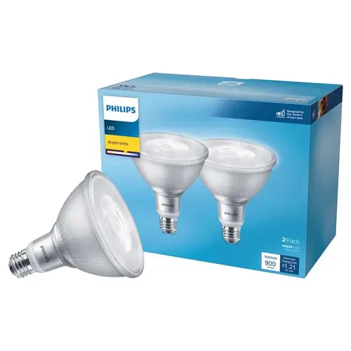 Philips 573212 LED Floodlight Bulb PAR 38 E26 (Medium) Bright White 90 Watt Equivalence Clear