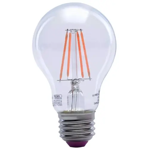 Feit Electric A19/TPK/LED-XCP6 LED Bulb, General Purpose, A19 Lamp, 25 W Equivalent, E26 Lamp Base, Dimmable, Clear - pack of 6