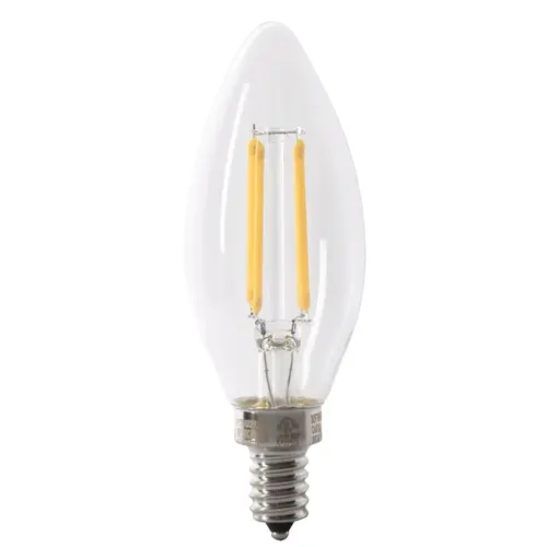 Feit Electric BPCTC40927CAFIL/4 LED Light Bulb, Blunt Tip Lamp, 40 W Equivalent, E12 Candelabra Lamp Base, Dimmable - pack of 4