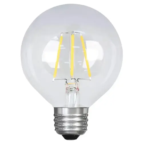 Feit Electric BPG2525/927CA/FIL LED Bulb, Globe, G25 Lamp, 25 W Equivalent, E26 Lamp Base, Dimmable, Clear