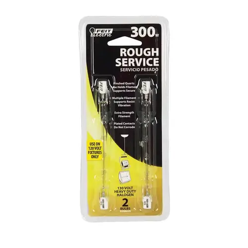 Feit Electric BPQ300T3/CL/RS2-XCP24 Halogen Bulb 300 W T3 Tubular 4500 lm Warm White Clea - 2 per pack x24 packs