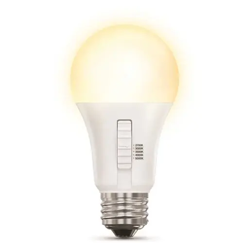 Feit Electric OM60DM/5CCTCA/LED/10 Electric A19 8.8w Color Select E26 Base Wht Frost Gp LED Bulb