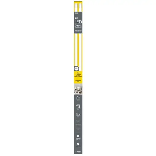 Feit Electric T848830LEDG22-XCP5 LED Bulb, Linear, T8 Lamp, 32 W Equivalent, G13 Lamp Base, Frosted, Warm White Light  - 2 per pack x5 packs