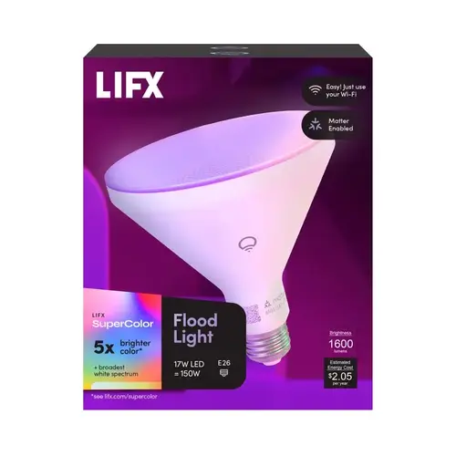 Feit LXPAR381600RGBW LED Bulb LIFX PAR38 E26 (Medium) Smart-Enabled Color Changing 150 Watt Equivalence White