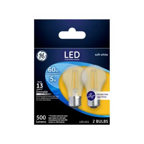 GE 23444-XCP6 LED Bulb A15 E26 (Medium) Soft White 60 W Clea - 2 per pack x6 packs