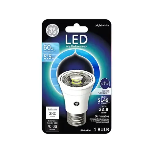 GE Lighting 93129798 LED Flood Light Bulb, Indoor, Warm White, Clear Bulb, 450 Lumens, 5 Watts