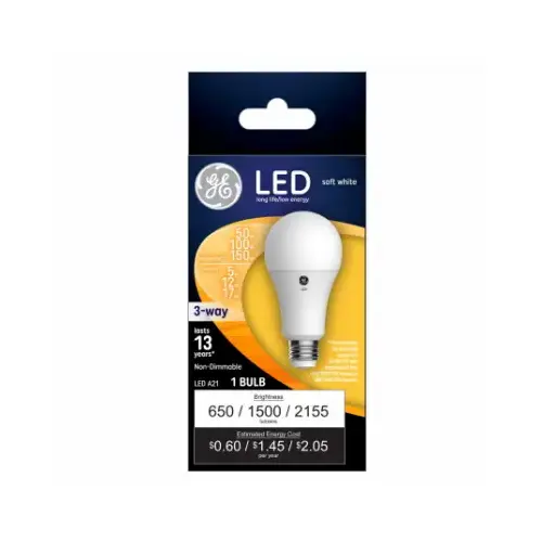 GE Lighting 93129879 LED 3-Way Light Bulb, Soft White, 5/12/17-Watts