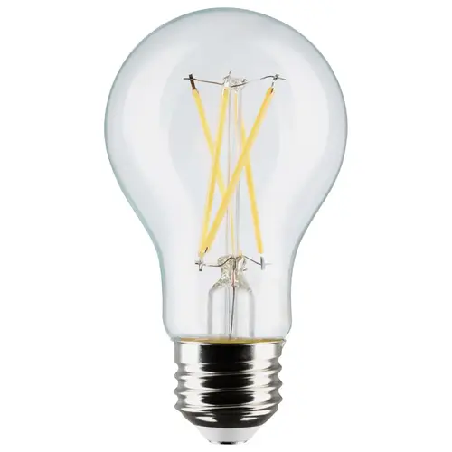 Satco S12462 60W Equivalent Warm White A19 Medium Clear Dimmable LED Light Bulb - pack of 4