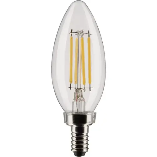 Satco S21819 40W Equivalent Warm White B11 Candelabra Traditional LED Decorative Light Bulb - pack of 2