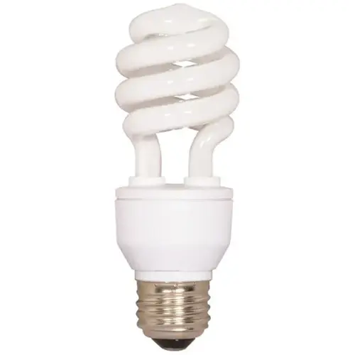 Satco S7224 Compact Fluorescent Mini Spiral Light Bulb 18-Watt T2 E26 Soft White (Energy Saver)