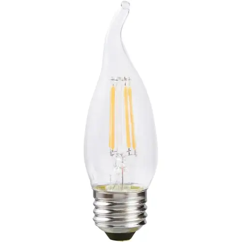 Sylvania 40760 Natural LED Bulb, Decorative, B10 Bent Tip Lamp, 60 W Equivalent, E26 Lamp Base, Dimmable, Clear - pack of 2
