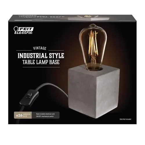 Feit Electric CUBE1 Cube Lamp Base 3.6" Concrete Beige/White Concrete