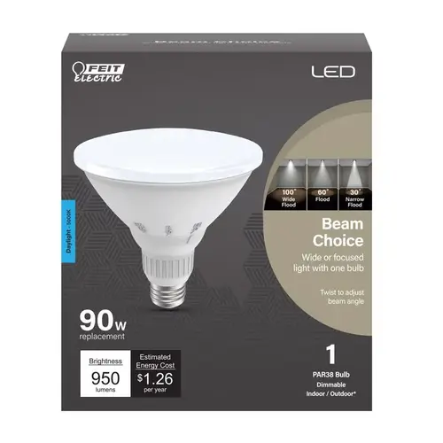 Feit Electric PAR38/ADJ/950CA LED Bulb, Flood/Spotlight, PAR38 Lamp, 90 W Equivalent, E26 Lamp Base, Dimmable Frosted