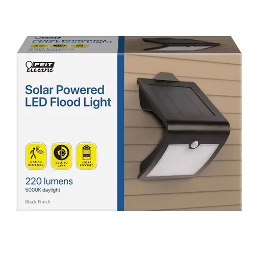 Feit Electric SV6/BLK/SOL Security Floodlight Motion-Sensing Solar Powered LED Black Black