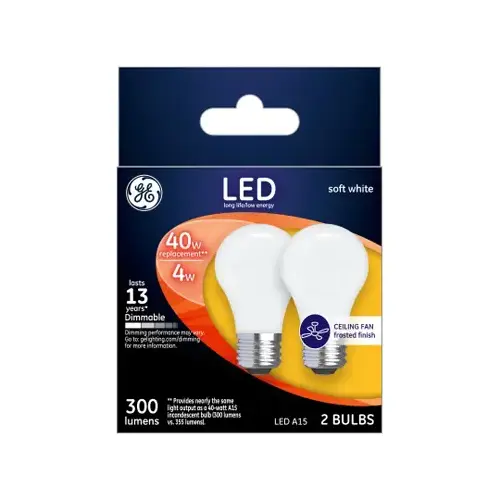 GE 25277-XCP6 LED Bulb A15 E26 (Medium) Soft White 40  - 2 per pack x6 packs