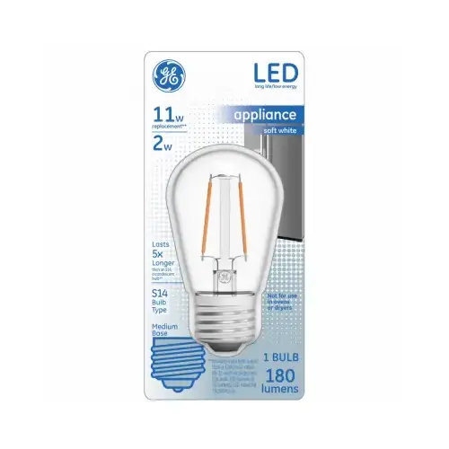 GE Lighting 14015 LED Appliance Light Bulb, Medium Base, 7-Watt Replaces 11-Watts