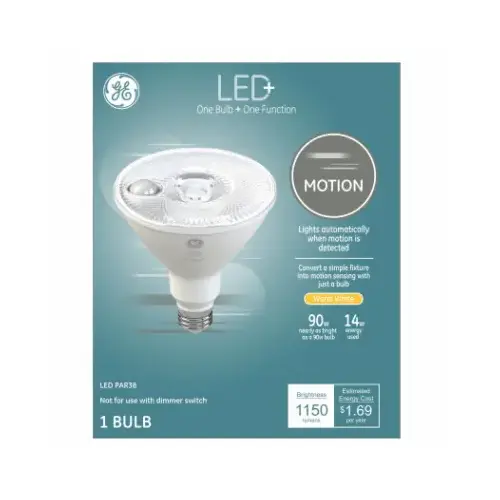 GE Lighting 93128971 LED Flood Bulb, Motion-Sensor, 15-Watts, 1200 Lumens