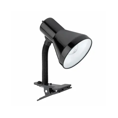 Globe Electric 12717 LED Goose Neck Clip Lamp, Black, 10.25-In.