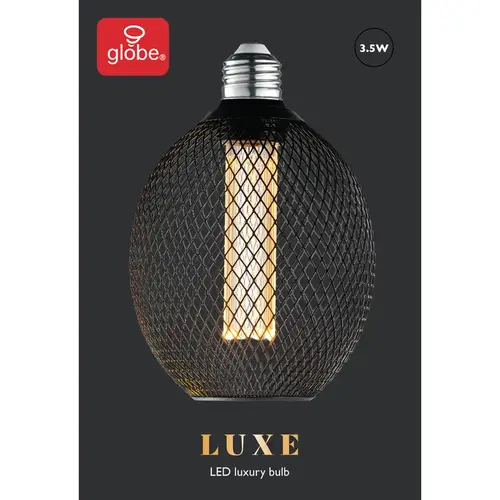 Globe Electric 35876 Filament LED Bulb Luxe G40 E26 (Medium) Amber Soft White 40 W Transparent Amber