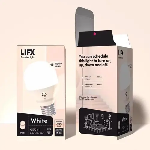 LIFX L3A19LW06E26US LED Smart Bulb A19 E26 (Medium) Smart-Enabled Warm White 50 Watt Equivalence Clear