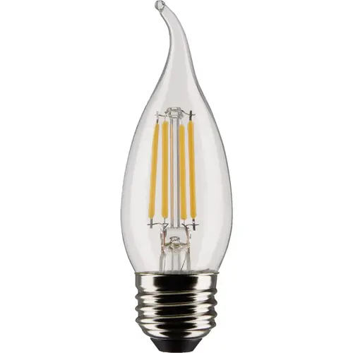 Satco S21849 40W Equivalent Warm White Clear CA10 Medium LED Decorative Light Bulb - pack of 2