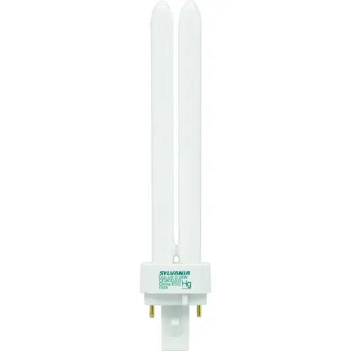 Sylvania 21114 Compact Fluorescent Bulb, 26 W, T4 Lamp, G24D-3 Lamp Base, 1710 Lumens, 3500 K Color Temp
