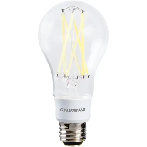 Sylvania 40770 Natural LED Bulb, 3-Way, A21 Lamp, 100 W Equivalent, E26 Lamp Base, Dimmable, Clear, Daylight Light