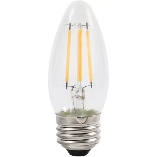 Sylvania 40793 Natural LED Bulb, Decorative, B10 Blunt Tip Lamp, 40 W Equivalent, E26 Lamp Base, Dimmable, Clear - pack of 2