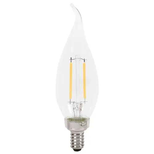 Sylvania 40854 Natural LED Bulb, Decorative, B10 Bent Tip Lamp, 25 W Equivalent, E12 Lamp Base, Dimmable, Clear - pack of 2