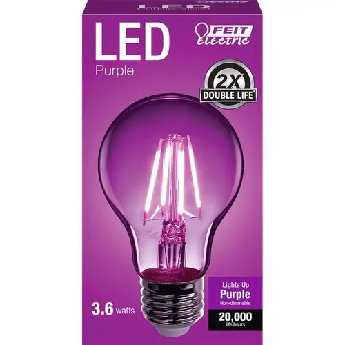 Feit Electric A19/TP/LED-XCP6 LED Bulb, General Purpose, A19 Lamp, 25 W Equivalent, E26 Lamp Base, Dimmable, Clear - pack of 6