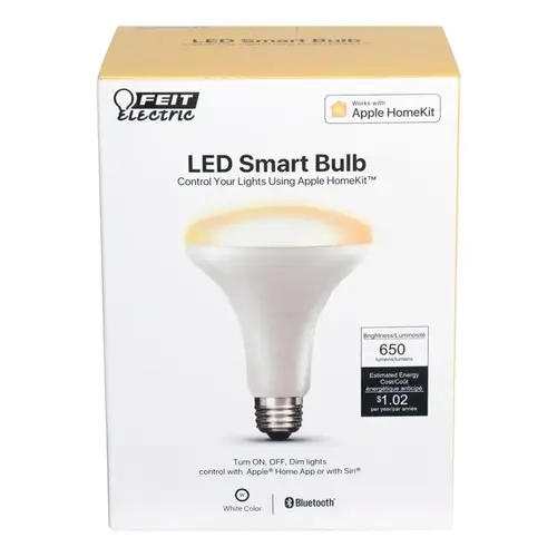 Feit Electric BR30/SW/HK LED Bulb, Flood/Spotlight, BR30 Lamp, 65 W Equivalent, E26 Lamp Base, Dimmable Soft White