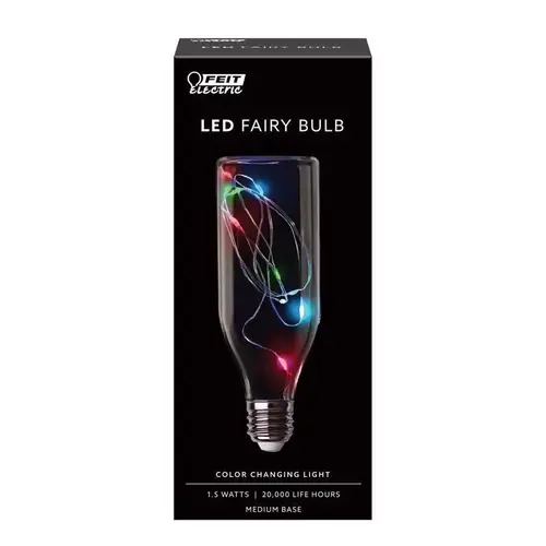 Feit Electric FY/BOT/RGB/LED LED Bulb Bottle E26 (Medium) Multi-Colored 11 Watt Equivalence Clear