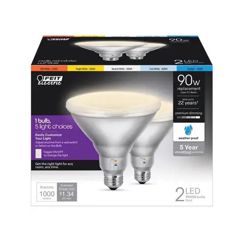 Feit Electric PAR38DM/6WYCA/2 LED Bulb PAR38 E26 (Medium) White 90 Watt Equivalence