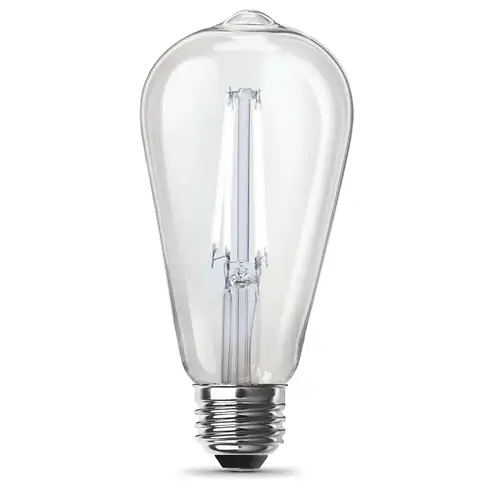 Feit Electric ST1960/CL/950CA/2 Feit Electric LED Bulb ST19 Lamp, ST19 Lamp, 60 W Equivalent, E26 Medium Lamp Base, Dimmable, Clear - pack of 2
