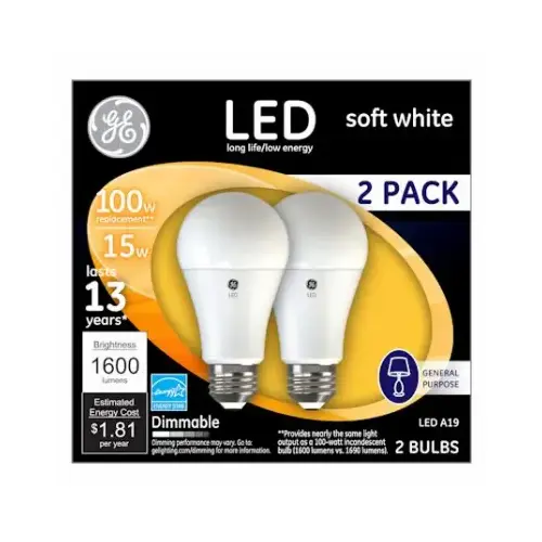 GE 93127668-XCP4 LED Bulb A21 E26 (Medium) Soft White 100 W Froste - 2 per pack x4 packs