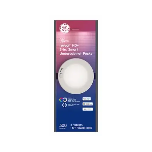 GE Lighting 93131317 GE CYNC 3" Puck Light   pack of 3
