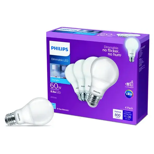 Philips 549774 LED Bulb A19 E26 (Medium) Daylight 60 W Frosted