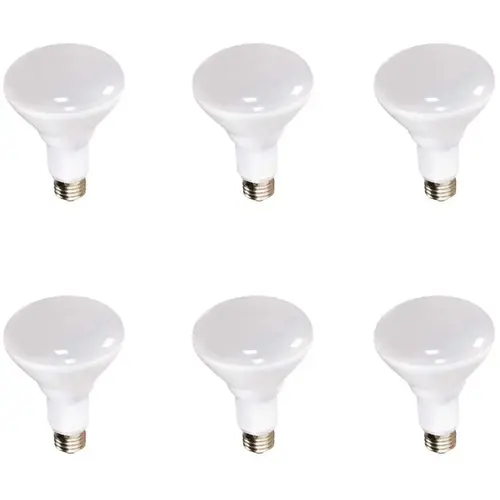 Satco S9022 65-Watt Equivalent BR30 Medium Base Dimmable LED Light Bulb in Warm White - pack of 6