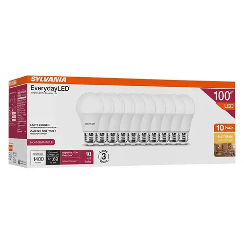 Sylvania 42134 LED BULB A19 3YR 2700K SW 100W - pack of 10