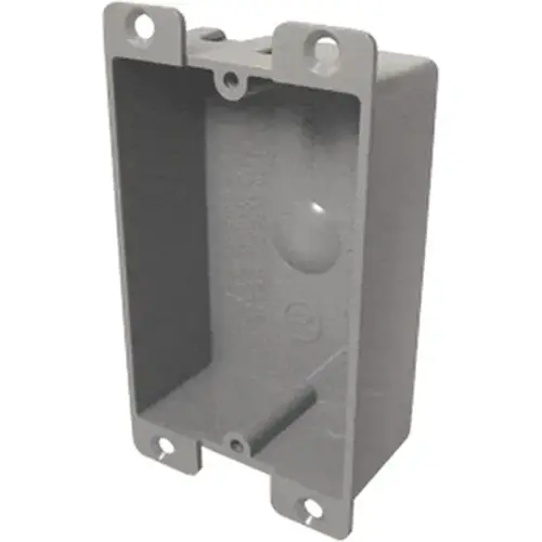 Cantex EZ08SF Outlet Box EZ Box Shallow Flanged PVC Electrical Box 8.0 Cu In 2-3/8"X3-1/2"X1-1/4" 1 Gang Gray
